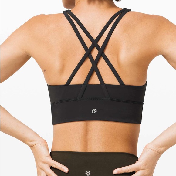 Lululemon Energy High-Neck Longline Tough Bra *Medium Support, B-D, Black 10 - Picture 4 of 8